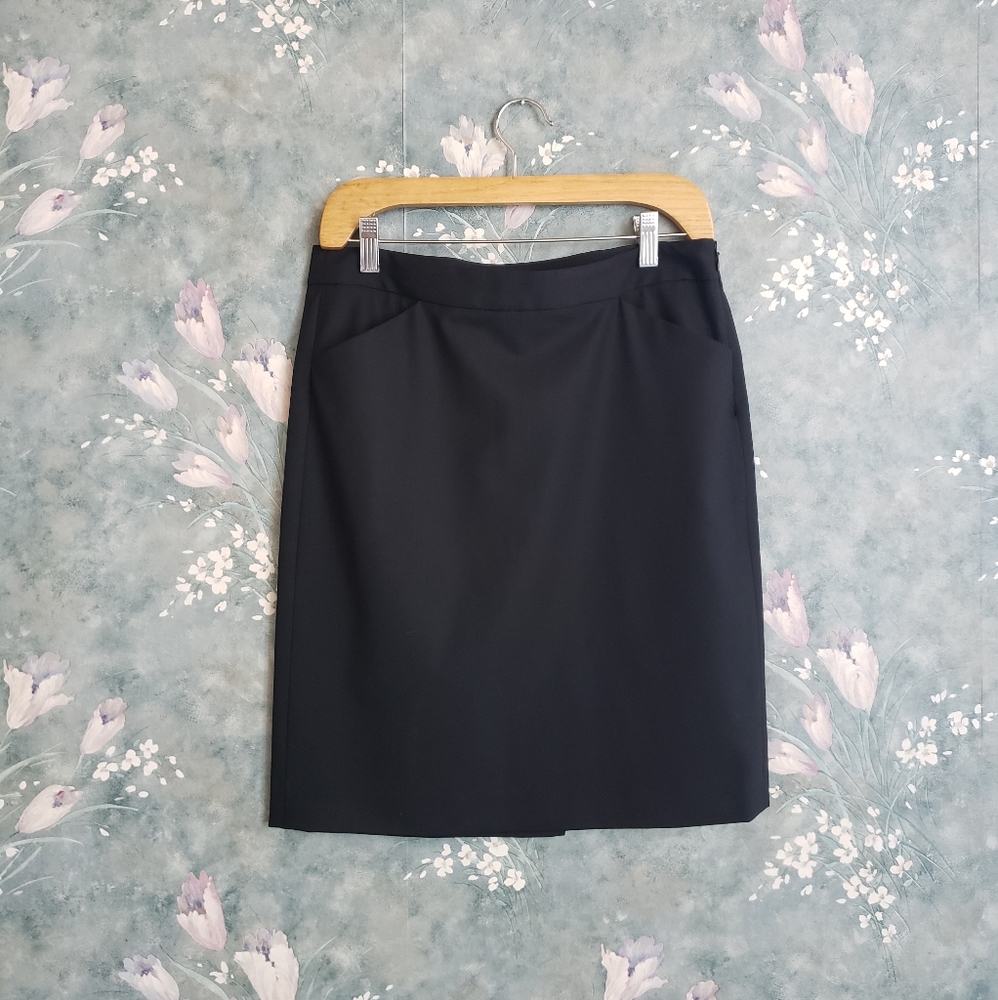 Nwot Theory Wool Mini Black Skirt